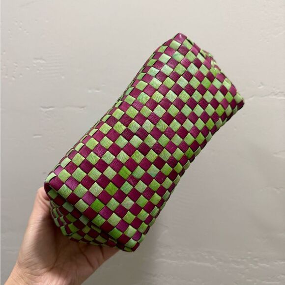 Colocrblock Woven Cowhide Handmade Metal Frame & Kisslock Box Bag,  Crossbody - Picture 12 of 12